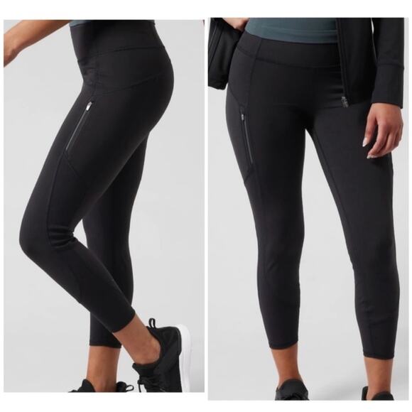 Athleta Rainier cold weather leggings black small - Picture 3 of 12